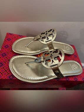 Tory Burch Miller Sandals Spark Gold